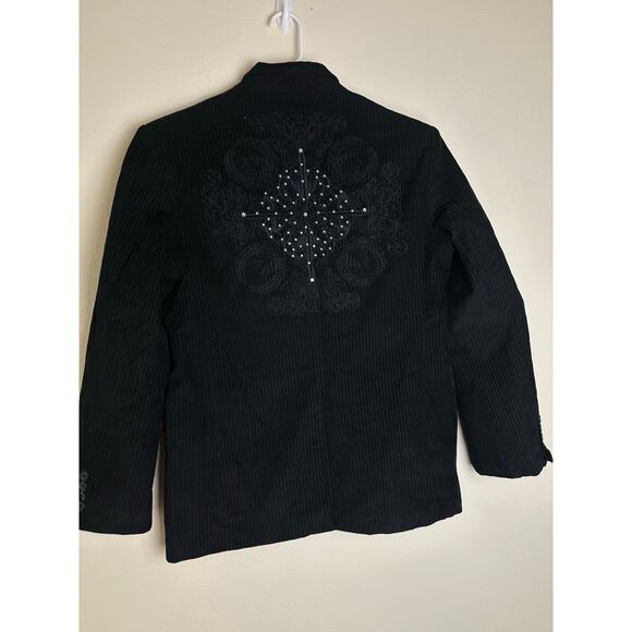 Franky Max Black Corduroy Blazer Mens L Vintage - Picture 2 of 7
